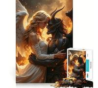 Puzzle da 1000 pezzi "Abbraccio tra Angelo e Demone" per adolescenti,gioco di abilità mentale,taglio laser per un incastro perfetto,rilassante attività di gruppo al chiuso (50x75cm)
