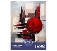 Puzzle Da 1000 Pezzi Abstract Red Sphere - Black, White & Crimson Geometry Puzzle Per Adulti Giocattolo Antistress Decorazione Perfetta Regali Unici Per Compleanno E Natale 70x50cm/1000pcs