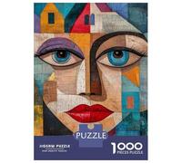 Puzzle Da 1000 Pezzi Abstract Woman Face Art Print-2 Puzzle Per Adulti Gioco Rompicapo Vacanza A Casa Ammazzare Il Tempo Offerta Come Regalo Per Tutta La Famiglia 38x26cm/1000pcs