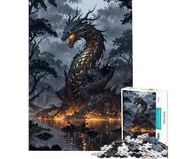Puzzle da 1000 pezzi "Abyss Dragon Awakening" - Esercizio per la mente antistress gioco pratico adatto a persone dai 14 anni in su (38x26cm)