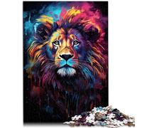Puzzle da 1000 pezzi adulti leone colorato giochi divertenti tutta la famiglia 26 x 38 cm sfida l'intelligenza cerebrale giocattolo avvincente adolescente dai 14 anni in su