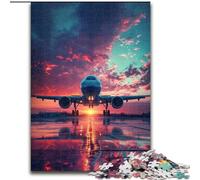Puzzle da 1000 pezzi "Aerei al tramonto", in legno, rompicapo stimolante per adolescenti, divertimento in famiglia, regalo fai da te per la casa, 1000 pezzi(50x75cm)