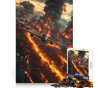 Puzzle da 1000 pezzi Aereo sopra la colata lavica per ragazzi, gioco di logica e abilità, divertente e rilassante, con tagli precisi, (38x26cm)