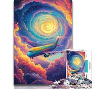 Puzzle da 1000 pezzi "Aereo tra le nuvole" per adulti, decorazione artistica da parete e idea regalo di compleanno per amici, ufficio domestico 26x38cm