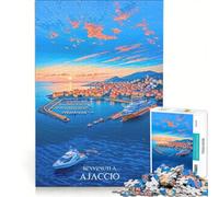 Puzzle da 1000 pezzi Affiche Ajaccio Ciel Coucher Soleil | 75x50cm Gioco impossibile Interazione genitore-figlio Regalo di compleanno Regali di viaggio,