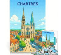 Puzzle da 1000 pezzi Affiche Chartres | 38x26cm Gioco per famiglie: un regalo per interagire con genitori e figli ideale per amici e familiari.