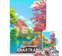 Puzzle da 1000 pezzi Affiche Chartres | 75x50cm Gara di velocità manuale per tutta la famiglia con pezzi ad incastro di forme casuali