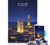 Puzzle da 1000 pezzi Affiche Le Havre | Gioco per famiglie Interessante per ridurre lo stress ideale come regalo. 38x52cm
