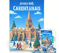 Puzzle da 1000 pezzi Affiche Noël Carentan | 38x52cm Giochi per famiglie: interazione genitore-figlio rafforzamento dell'amore tra le coppie.
