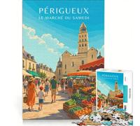 Puzzle da 1000 pezzi Affiche Perigueux | Decorazioni per la casa arte e arredamento regali per l'interazione genitore-figlio per amici e familiari 75x50cm
