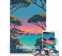 Puzzle da 1000 pezzi Affiche Porquerolles | Idee regalo per la casa: arte e decorazioni sfide educative per tutta la famiglia. 38x26cm