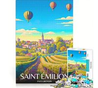 Puzzle da 1000 pezzi Affiche Saint-Émilion | Attività per famiglie Ogni pezzo è unico per è ideale come regalo 75x50cm