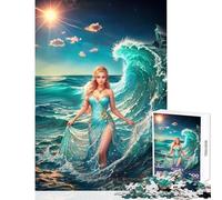 Puzzle da 1000 pezzi Afrodite tra le onde del mare decorazione per la casa giocattoli regalo di compleanno gioco pratico collezione di artisti belle arti dimensioni 38x52cm