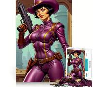 Puzzle da 1000 pezzi Agente spaziale vestito di viola per adolescenti, gioco di logica e abilità, tempo sereno, taglio preciso, (38x26cm)