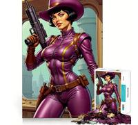 Puzzle da 1000 pezzi Agente spaziale vestito di viola per adolescenti, gioco di logica e abilità, tempo libero, taglio preciso, (38x52cm)