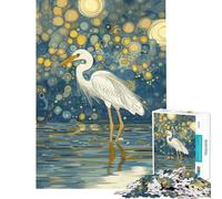 Puzzle da 1000 pezzi - Airone bianco sotto una notte stellata ideale per compleanni e Natale Gioco educativo per migliorare la memoria adatto a partire dai 14 anni 38x52cm