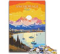 Puzzle da 1000 pezzi Alaska Anchorage Travel per adulti e adolescenti, regalo di compleanno per trascorrere il tempo libero in casa, regali, decorazione da parete per 14+ pezzi (26x38cm)