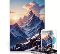 Puzzle da 1000 pezzi Alba in cima alla montagna per adulti e ragazzi, gioco di logica, relax, taglio di precisione, (38x26cm)