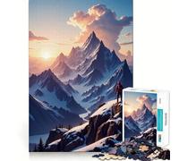 Puzzle da 1000 pezzi "Alba in cima alla montagna" per ragazzi, ideale per migliorare la memoria, senza stress, con design e assemblaggio rilassanti, un regalo speciale (50x75cm)
