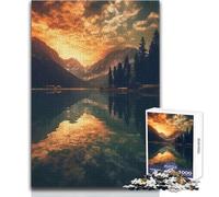 Puzzle da 1000 pezzi "Alba in montagna": un modo rilassante per riempire il tempo libero, giocattolo da gioco con taglio preciso e uniforme, dimensioni 38x52cm