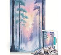 Puzzle da 1000 pezzi "Alba nella foresta eterea", gioco interattivo, attività divertenti da fare in casa, ideale come decorazione da scrivania 38x26cm