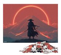 Puzzle da 1000 pezzi "Alba Rossa del Samurai" per adulti e adolescenti, puzzle in legno, regali per la vigilia di Natale, 1000 pezzi (75x50 cm)