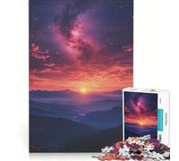 Puzzle da 1000 pezzi "Alba sulle montagne con galassia" gioco rompicapo rilassante e stimolante per la mente ideale come regalo per tutta la famiglia 50x75cm