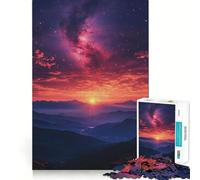 Puzzle da 1000 pezzi "Alba sulle montagne con galassia" per adolescenti, ideale per stimolare la memoria, calmare la mente e creare opere d'arte nitide 50x75cm