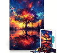 Puzzle da 1000 pezzi "Albero Arcobaleno Spirituale" per adolescenti, stimolante per la mente, ideale per il tempo libero, con bordi precisi e un regalo pensato con cura 38x26cm
