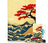 Puzzle da 1000 pezzi "Albero bonsai sulle onde",pezzi a incastro,gioco creativo e divertente,momento di relax,regalo di compleanno 38x26cm