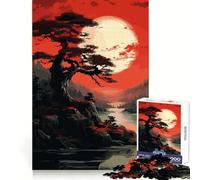 Puzzle da 1000 pezzi "Albero della Luna Rossa" scuro per adolescenti, stimola la memoria, favorisce la calma e il relax, con taglio di alta qualità, un regalo speciale (38x52cm)