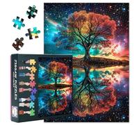 Puzzle da 1000 pezzi, albero della vita, 1000 pezzi, cielo stellato, arte difficile impossibile, puzzle di famiglia (27,5 "x19,7), decorazione unica per la casa e regalo di compleanno