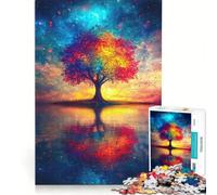 Puzzle da 1000 pezzi "Albero della Vita Arcobaleno" gioco rilassante antistress intellettuale collezione d'artista belle arti 38x52cm