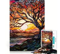 Puzzle da 1000 pezzi Albero della Vita, bordo netto, decorazione, risoluzione di problemi, divertimento, facile, regalo di Natale (38x26cm)