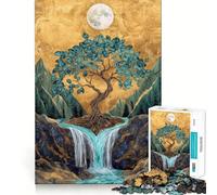 Puzzle da 1000 pezzi Albero della Vita Cascata Taglio preciso Divertente sfida mentale Giocattolo Gioco per il tempo libero Gioco artistico per compleanno (50x75cm)