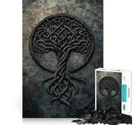 Puzzle da 1000 pezzi Albero della Vita Celtico con bordi lisci Gioco creativo Giocattolo per momenti di relax Regalo divertente per compleanno (38x52cm)