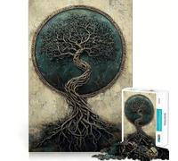 Puzzle da 1000 pezzi Albero della Vita Celtico Taglio Premium Gioco Creativo per la Mente Pace Divertimento Natale Decorazione da Parete (38x26cm)