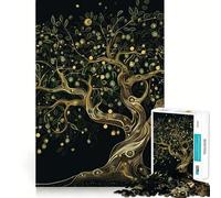 Puzzle da 1000 pezzi "Albero della Vita" con Ulivo Dorato Stellato, ideale per adolescenti, un gioco stimolante per la mente, perfetto per il relax e per esporre opere d'arte di precisione 38x26cm