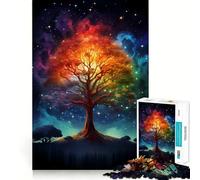 Puzzle da 1000 pezzi Albero della Vita Galassia Cosmica Gioco dai bordi perfetti Gioco cognitivo Divertimento Gioco lento Divertente Decorazione artistica natalizia (38x26cm)