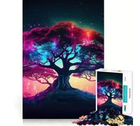 Puzzle da 1000 pezzi Albero della Vita, incastro perfetto, arte che stimola la mente, gioco per il relax, decorazione natalizia da parete (50x75cm)