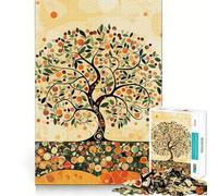 Puzzle da 1000 pezzi Albero della Vita Stile Gustav Perfect Edge Gioco Cognitivo Divertente Gioco Lento Divertente Decorazione Artistica Natalizia (50x75cm)