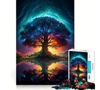 Puzzle da 1000 pezzi Albero della Vita Yggdrasil Taglio preciso Divertente sfida mentale Giocattolo Gioco per il tempo libero Gioco artistico per compleanno (38x26cm)