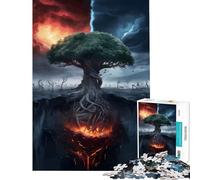 Puzzle da 1000 pezzi "Albero di Fuoco e Ghiaccio" - Sfida per l'intelligenza e la mente - Gioco avvincente e impossibile - Antistress - Idee regalo (Dimensioni 38x26cm)