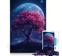 Puzzle da 1000 pezzi "Albero di Sakura Cosmico Rosa" per adulti, gioco di puzzle, giocattolo per la casa, divertimento, taglio fine, regalo di Babbo Natale (50x75cm)
