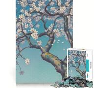 Puzzle da 1000 pezzi "Albero in fiore contro cielo blu",disegno accuratamente ritagliato,gioco stimolante per la mente,facile da giocare,regalo di compleanno ideale per chi ama pensare 38x26cm