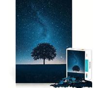 Puzzle da 1000 pezzi "Albero nella notte stellata" per adulti e ragazzi, gioco cognitivo, svago divertente, assemblaggio di modelli, regalo festivo 38x52cm