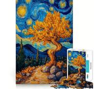 Puzzle da 1000 pezzi "Albero nella notte stellata" per adulti e ragazzi, gioco di logica, per il tempo libero, con bordi precisi, decorazione da parete 38x26cm