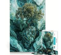 Puzzle da 1000 pezzi "Albero sulle Scogliere di Smeraldo" - Gioco creativo con bordi sottili - Attività che stimola la mente e rilassa l'anima - Regalo di Natale artistico (38x52cm)