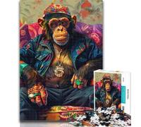 Puzzle da 1000 pezzi alla moda, scimpanzé, puzzle da 1000 pezzi per adulti e adolescenti, giocattoli, giochi educativi, antistress, collezione di artisti, belle arti, 50x75cm