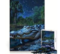 Puzzle da 1000 pezzi "Alligatore sotto il cielo notturno" per adolescenti, ideale per allenare la concentrazione, per una fuga rilassante e un regalo speciale (38x52cm)